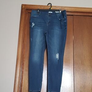 Classic Distressed Blue Skinny Jeans